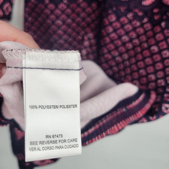 Gabby Skye 8 Quarter Sleeve Heather Print Sheath Dress Pink Blue - Picture 7 of 9